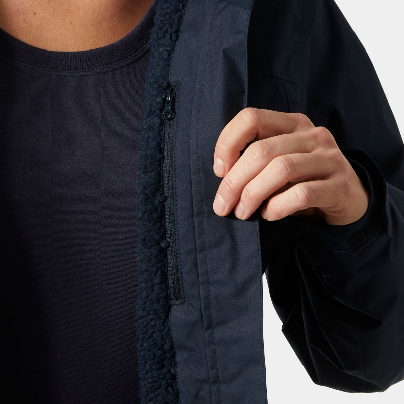 W CREW HOODED PILE JACKET