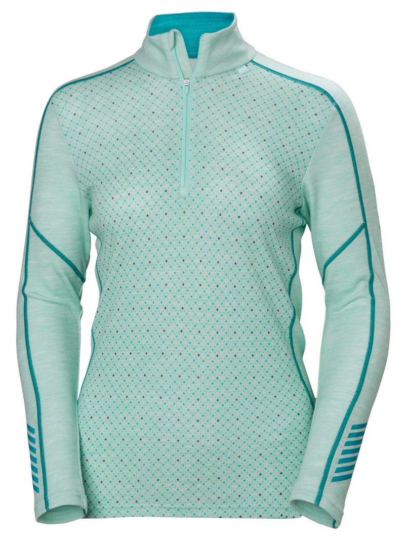 HH LIFA MERINO GRAPHIC 1/2 ZIP PARA MUJER